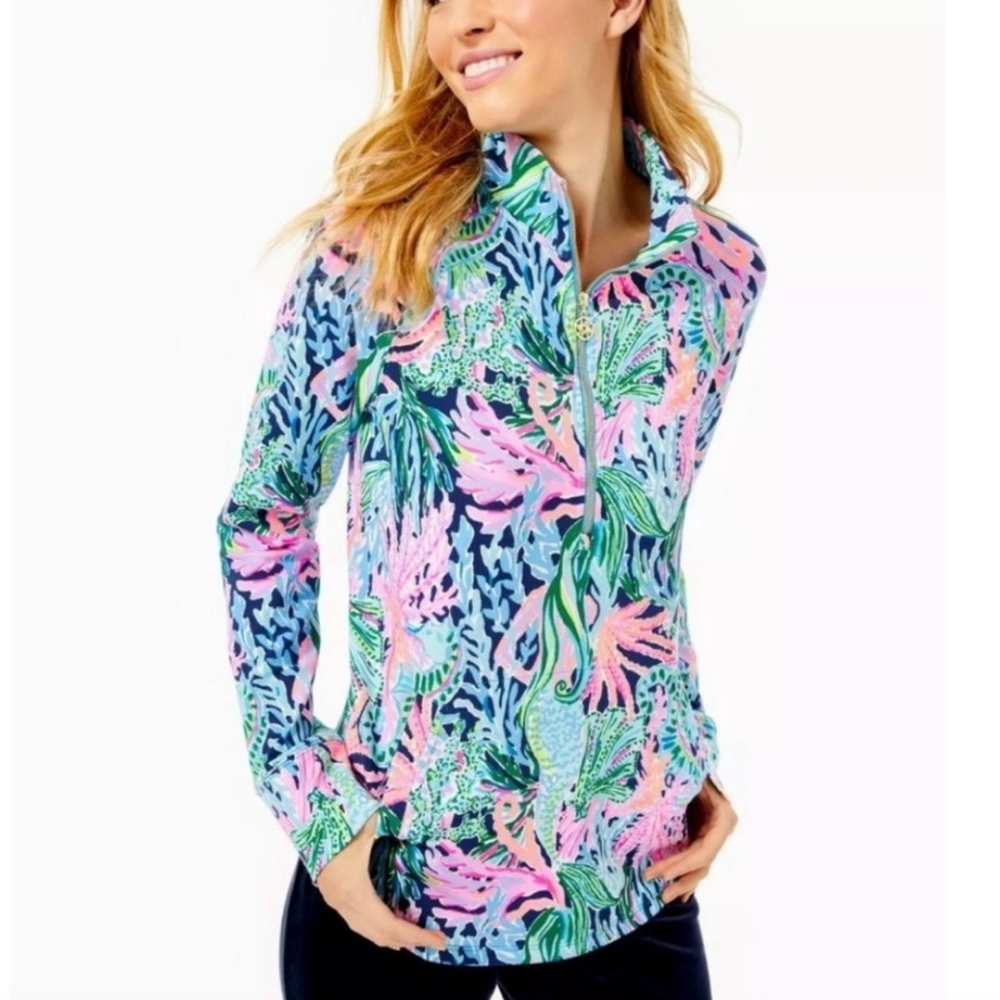 Lilly Pulitzer UPF 50+ Skipper Popover - Bringing Mermaid Back Print - Size XXL